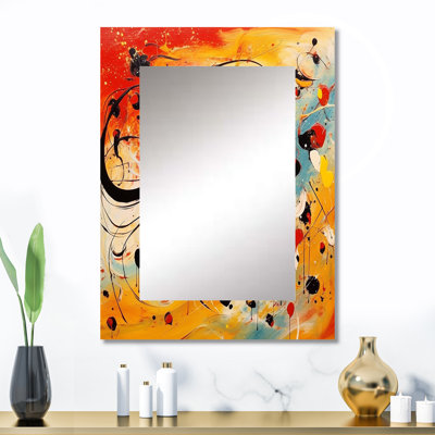 «All That Jazz Colorful Joy - Abstract Collages Large Mirror», art mural en métal