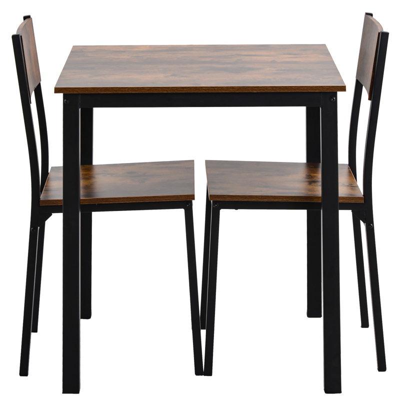 Ingiburgh 2 - Person Dining Set, Vintage Brown, Vintage Brown, 70cm L x 70cm W x 75cm H