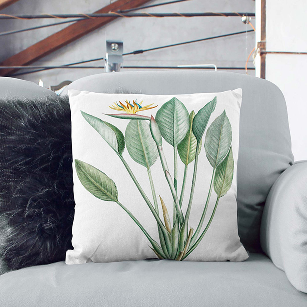 Bird of Paradise Flower by Pierre-Joseph Redoute Cushion with Filling