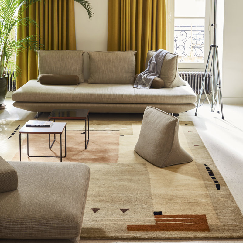 Silva Wool Abstract Area Rug in Naturel