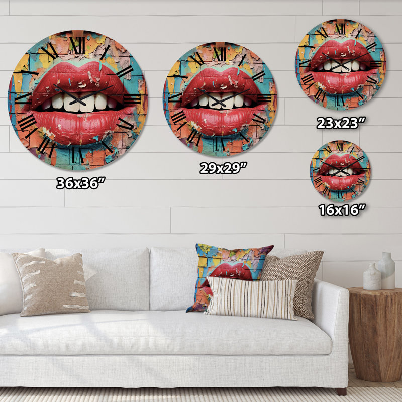 Horloge murale Graffiti Lips, Grand