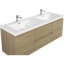 Meuble-lavabo flottant mural moderne, design en bois massif, pour les espaces de salle de bain contemporains