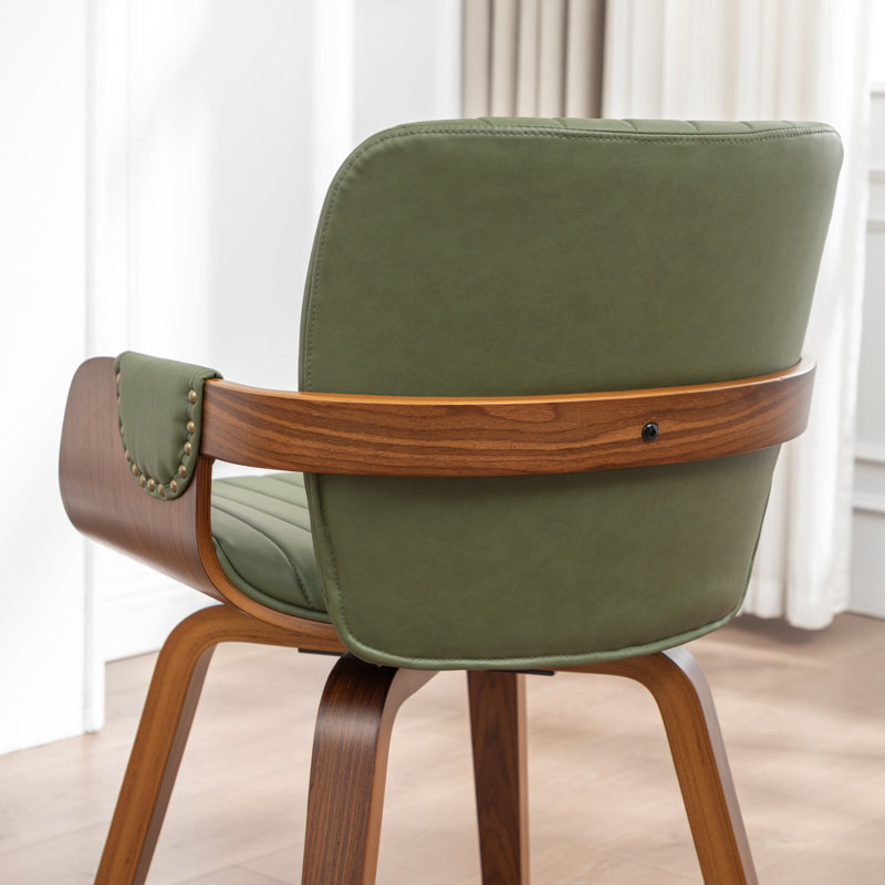 Fauteuil pivotant rembourré en similicuir Dundrod, Vert