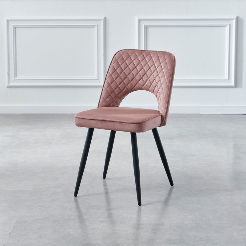 Asfand 50cm H Velvet Upholstered Side Chair, Pink