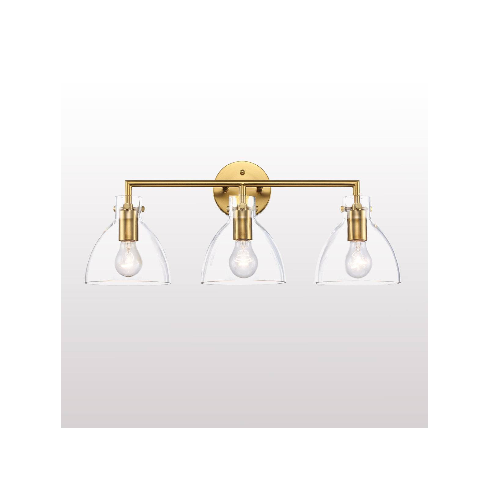 Martins 3 Light Dimmable Vanity Light, Antique Gold