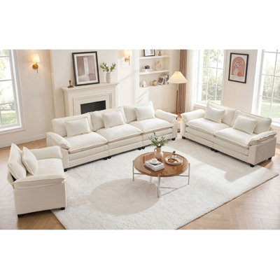 3 Piece Modular Sectional Sofa Sets, Deep Seats Living Room Couch Set With Oversized 120" Sofa, 86" Loveseat And 53" Armchair