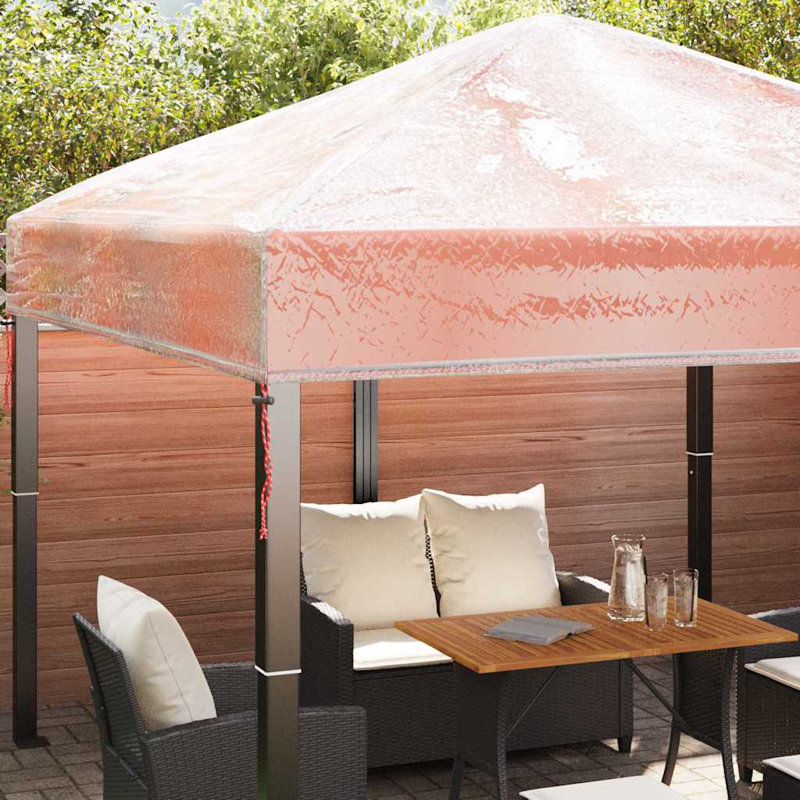 VidaXL Transparent PVC Awning, 26cm H x 300cm W x 300cm D