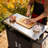 42" x 20" Outdoor Kitchen Island Cart with Storage, Stainless Steel BBQ Prep Table for Grill & Pizza Oven