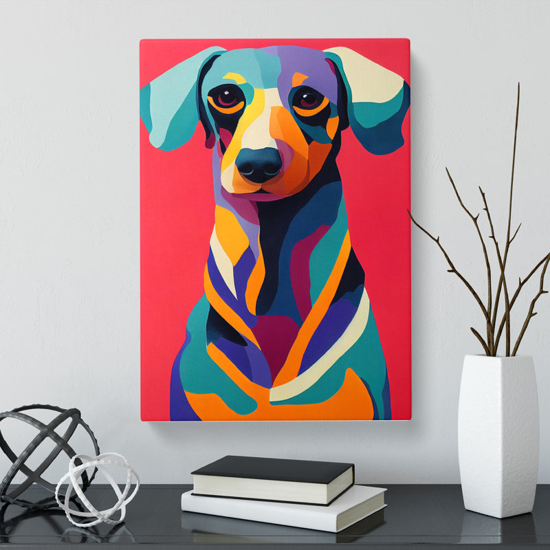 Dachshund in Colour Vol.4 - Wall Art, 50cm H x 35cm W x 3cm D, Wrapped Canvas