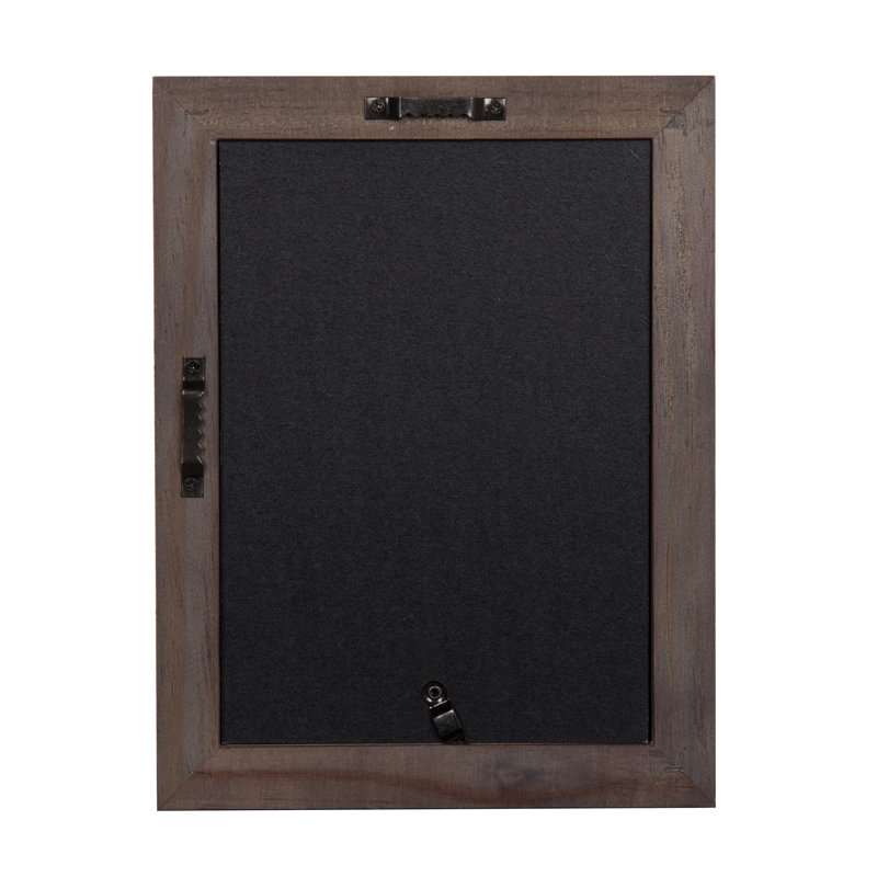 Rayburn Solid + Manufactured Wood Picture Frame - Set of 10 with Mat, Rustic/Charcoal