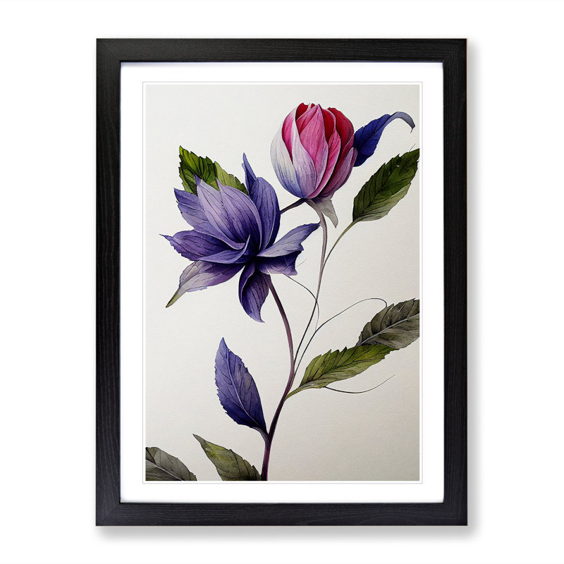 The Unique Flower - Framed Print, Black, 46cm H x 34cm W x 2cm D