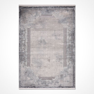Oriental Beige Machine Washable Non-Slip Area Rug