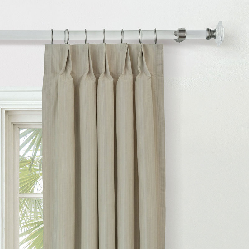 Reverie Striped Curtain Panel In Sand, 40" W x 84" L, Ivory