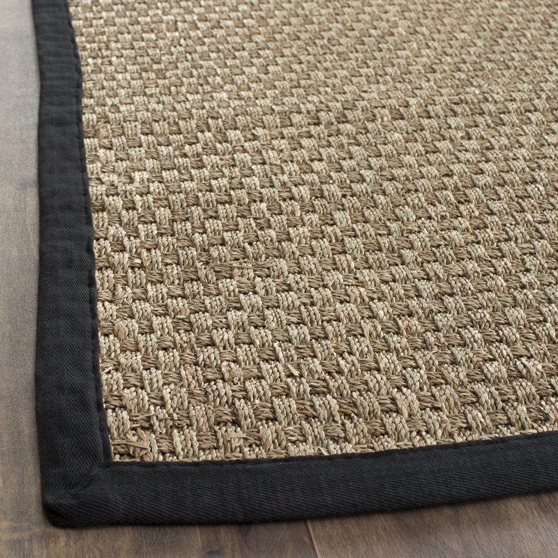 Delapena Natural Fiber Seagrass Rug, Runner 76 x 183 cm, Natural/Black