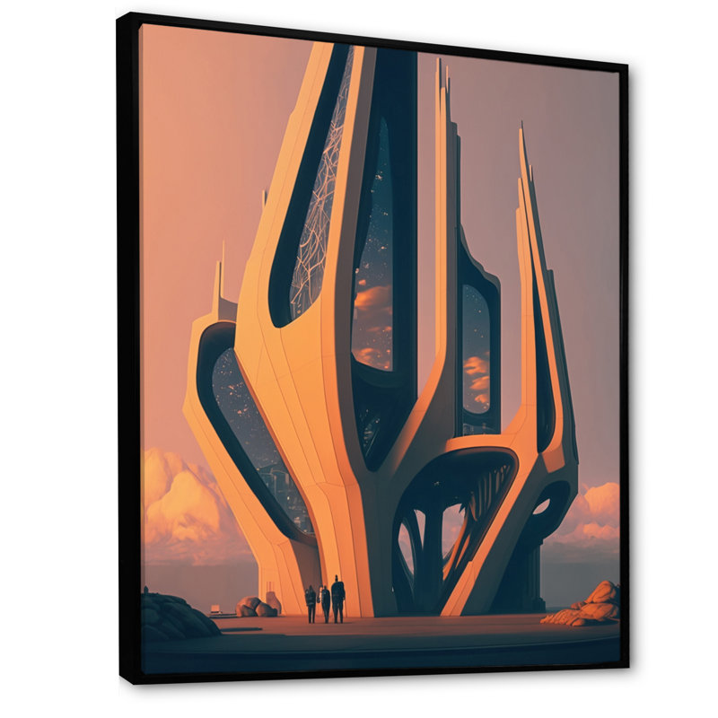 Futuristic Designs IV - reproduction sur toile, H 20 po x l 12 po x P 1 po, Toile avec cadre flottant noir