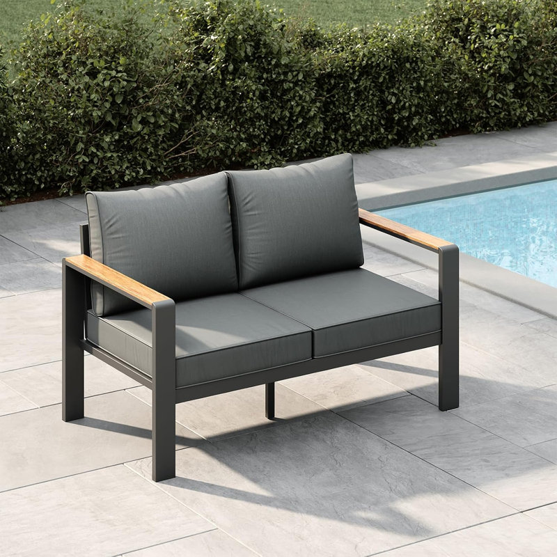 Sofa deux places en aluminium pour terrasse