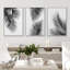 "Minimal Botanical" noir et blanc, palmier tropical, feuilles, impression sur toile encadrée moderne et organique, 3 pièces-91259774-119385163