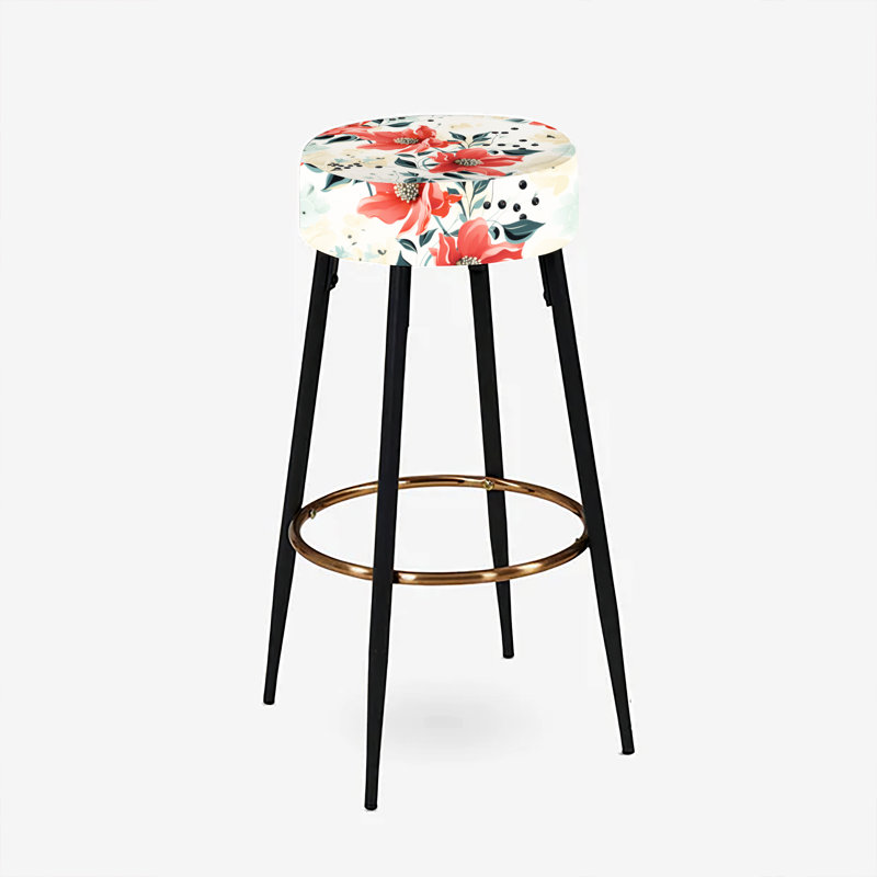 Ensemble de 2 tabourets de bar abstraits rouges et noirs Symphony Bliss