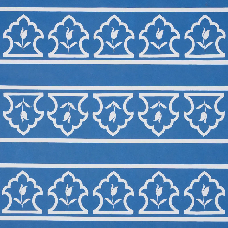 Schumacher X Marie-Anne Oudejans Wallpaper Roll by Marie-Anne Oudejans, Blue