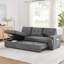Canapé modulaire réversible en tissu tissé gris Toby