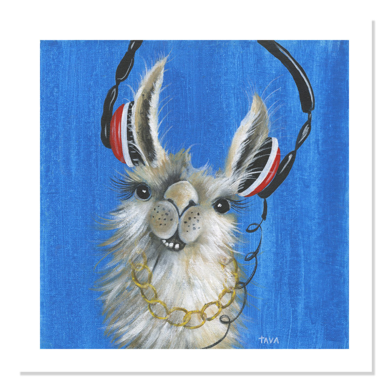 «Llama Jammin» imprimé sur papier, H 31 po x l 31 po x P 1 po
