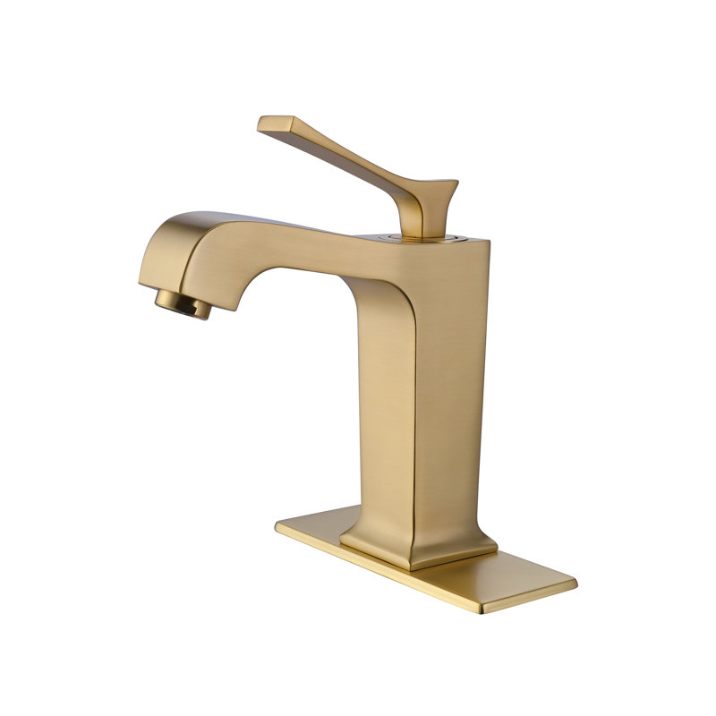 8.07" Solid Brass Bathroom Sink Faucet, Single Handle Single Hole Faucet with cUPC Water Supply Line, 6 Inch Deck Plate