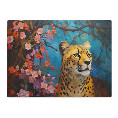 Cheetah Expressionism No.2  Glass Chopping Board