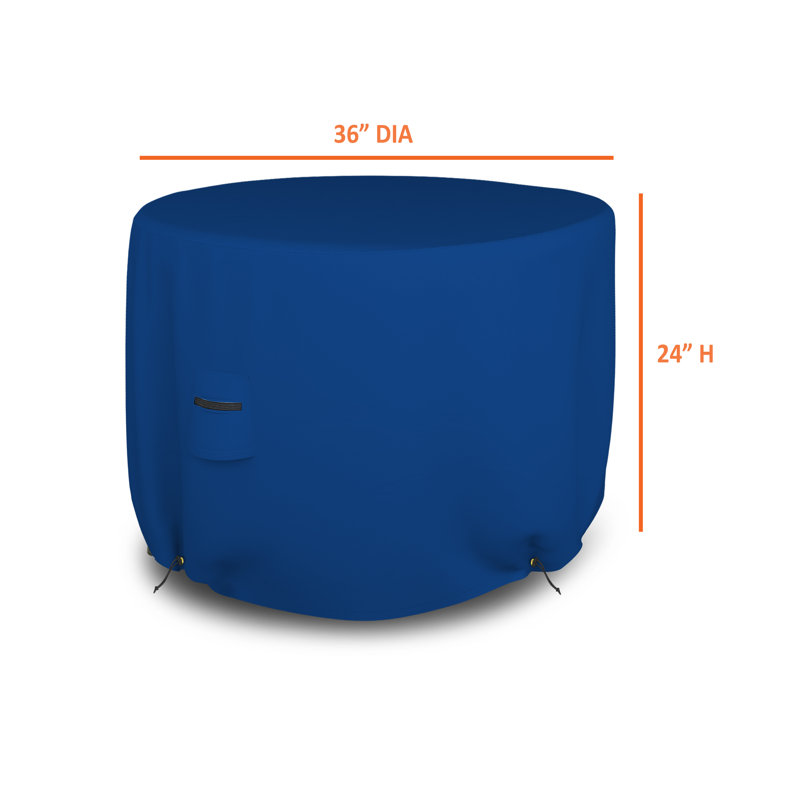 HeavyDuty Outdoor Waterproof Round Table Cover, Patio UV Resistant Weather Protection Table Cover, 24" H x 36" W x 1" D, Blue
