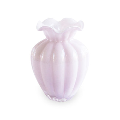Vase moyen en verre à pétales