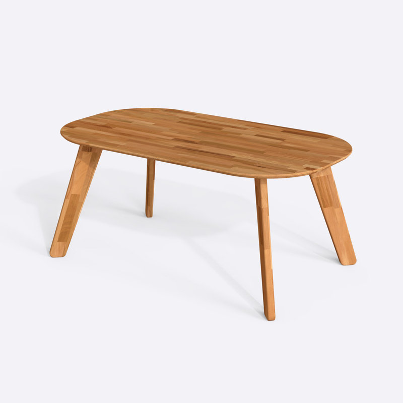 Monroe Oval Dining Table, Solid Beech Wood Minimalist Kitchen & Dining Table for 4 to 6, 29.13" H x 39.4" L x 70.9" W