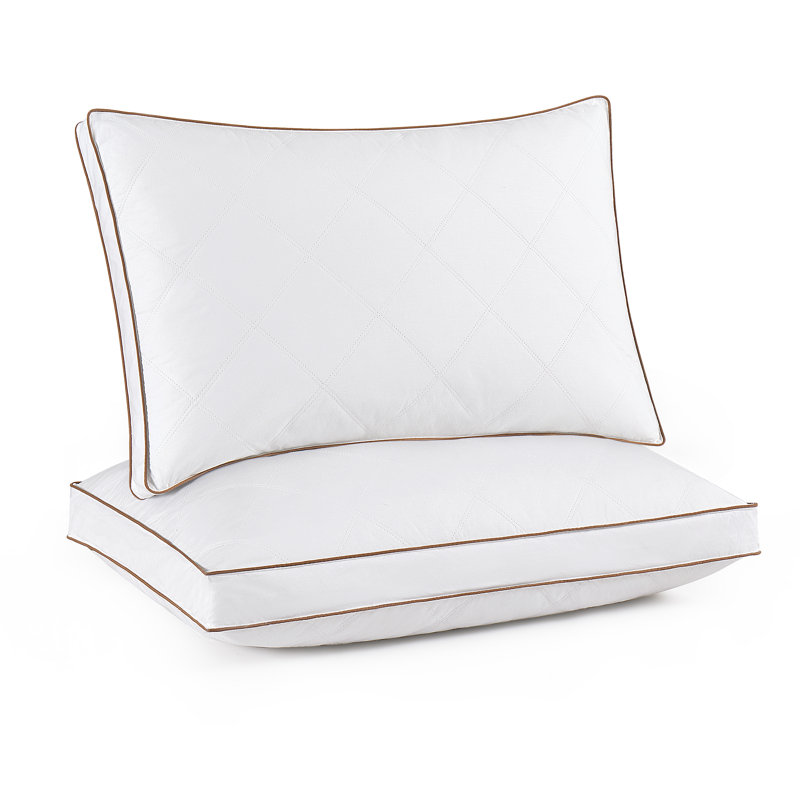 Oreiller gris en duvet d'oie (ensemble de 2), Standard