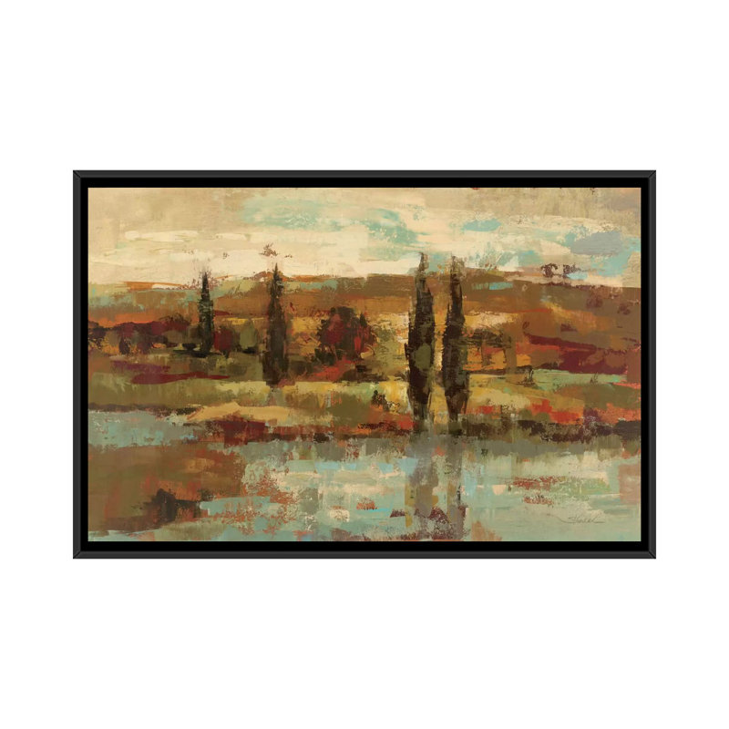 «Hot Day by the River» par Silvia Vassileva - reproduction d'art, Toile avec cadre noir, Aucun mat