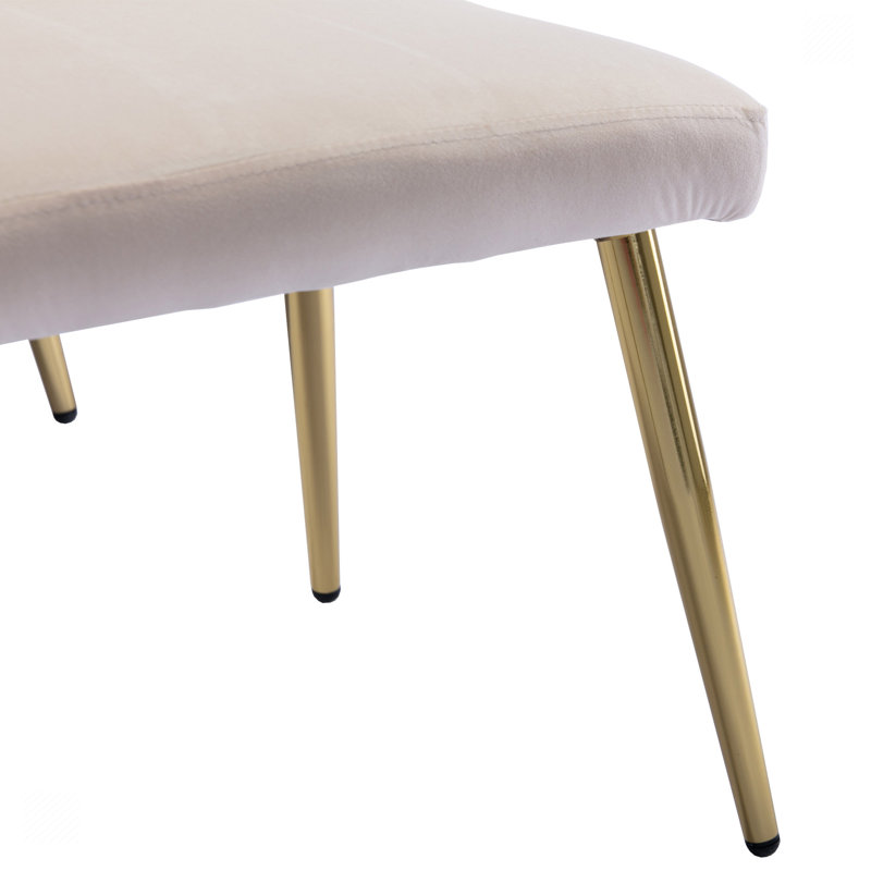 Chaise d'appoint avec accoudoirs et dossier réglables, Velours beige