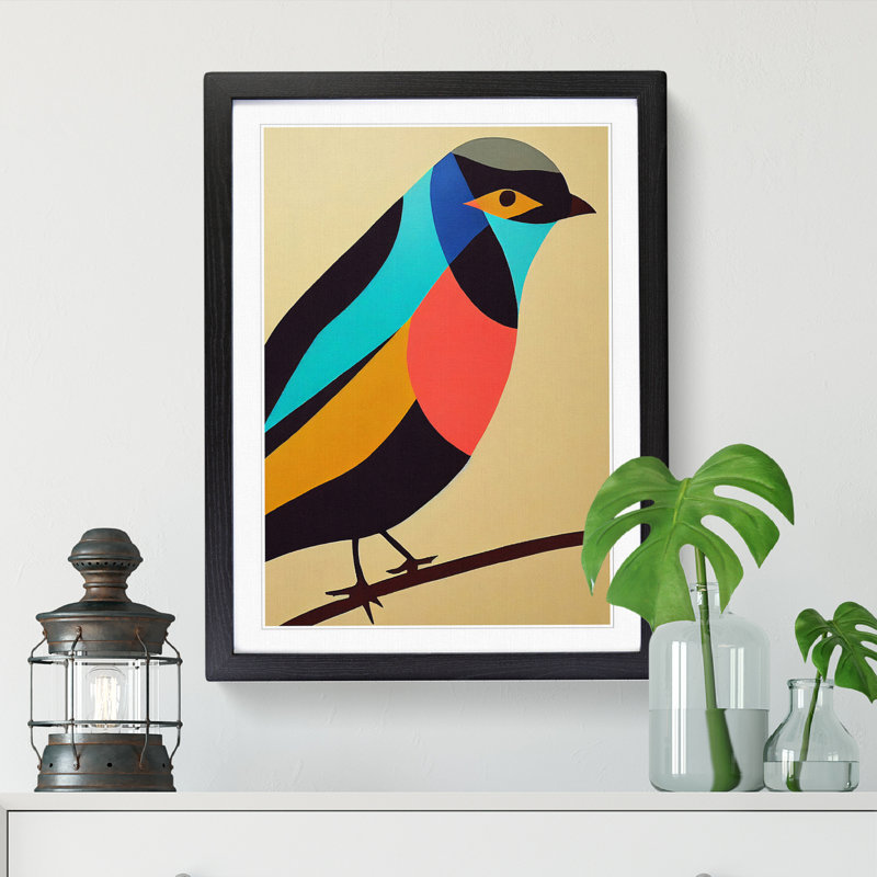 Simple Abstract Bird Vol.2 - Wall Art, 64cm H x 46cm W x 2cm D, Black