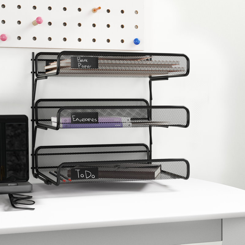 Wayfair Basics® 3 Tier File Folder Sorter, Black