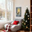 «Christmas Winter Forest Deer Snowfall Light Path», ensemble de 3 impressions sur toile-1536731731