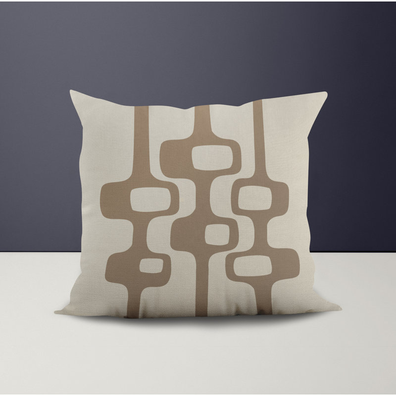 Housse et insert de coussin décoratif en polyester pour l'intérieur et l'extérieur, Beige, L 15 po x H 15 po