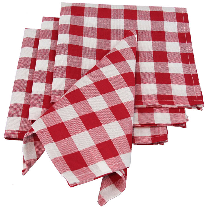 Ensemble de 4 serviettes de table 20 "Aafreen, Rouge