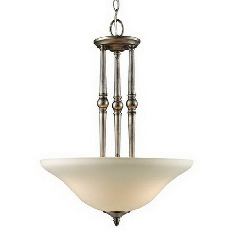 Luminaire suspendu bol 3 lumières Ageus, Étain, H 24 po x l 18 po x P 18 po