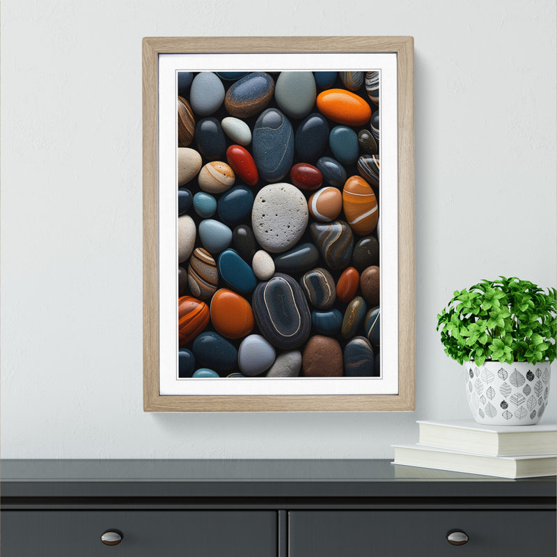 Pebbles Symbolism - Single Picture Frame Print on Wood