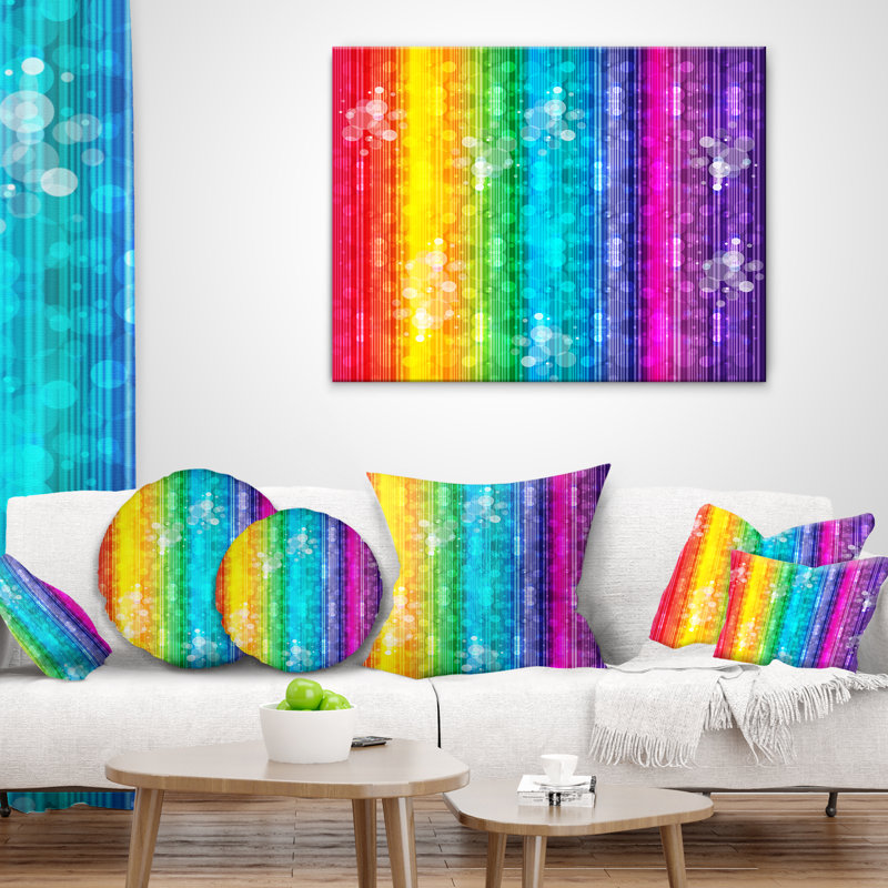Rainbow Effects - Abstract Printed Pillow, 18" x 18", Throw Pillow