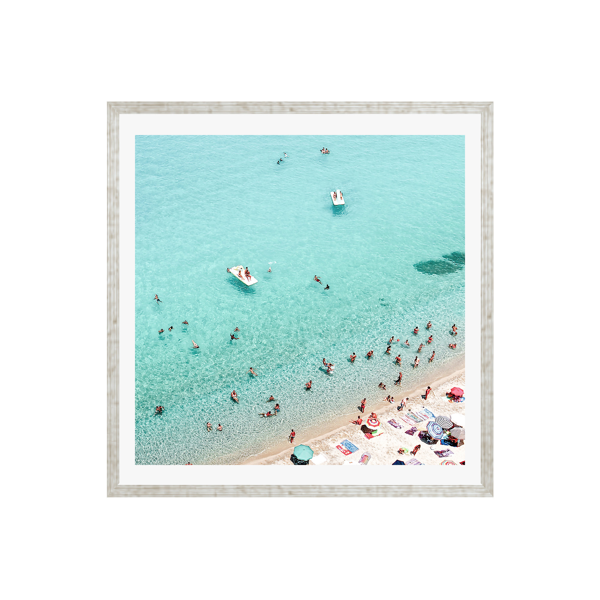 Beach People by Sisi And Seb, Silver Single Picture Framed, 36" H x 36" W x 0.75" D, Yes