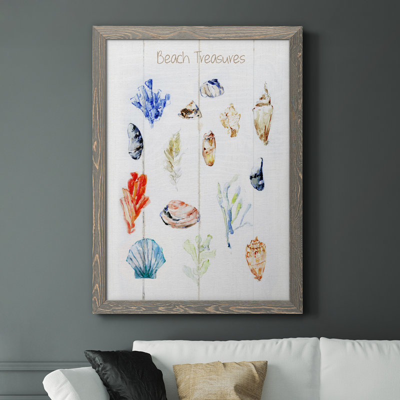 Beach Treasures - reproduction de photo sur toile, Encadré gris, H 44 po x l 31 po x P 1 po