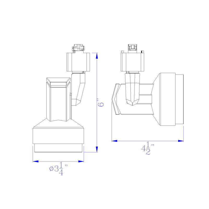 Tête de luminaire à DEL à intensité variable intégrée, Acier brossé