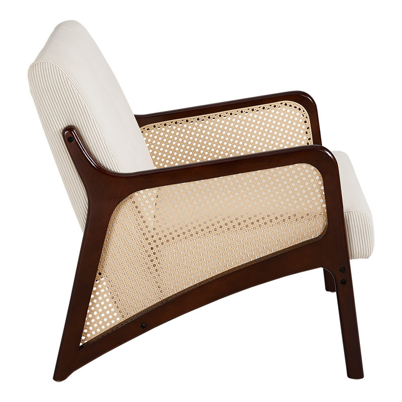 Amariauna Upholstered Corduroy Armchair, Beige