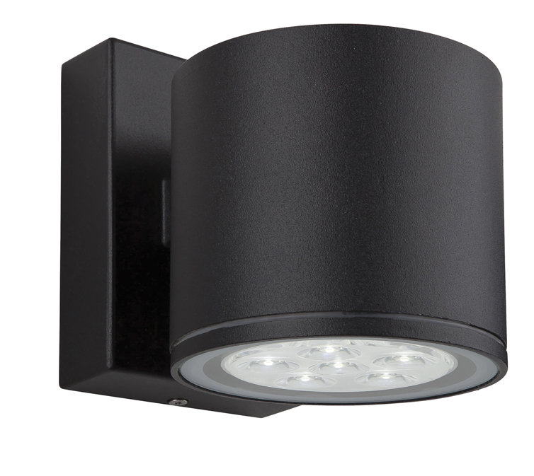 Vegas Matte Black 12.5cm H Integrated LED Outdoor Armed Sconce