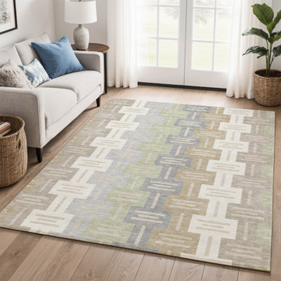 Tapis moderne lavable à la machine de qualité supérieure Mid-Century