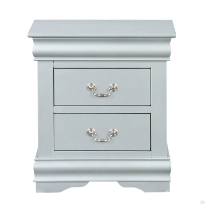 1Pc 2-Drawers Nightstand Wooden Bedroom Furniture