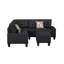 Canapé modulaire rembourré 6 pièces Modern, noir-1113290706