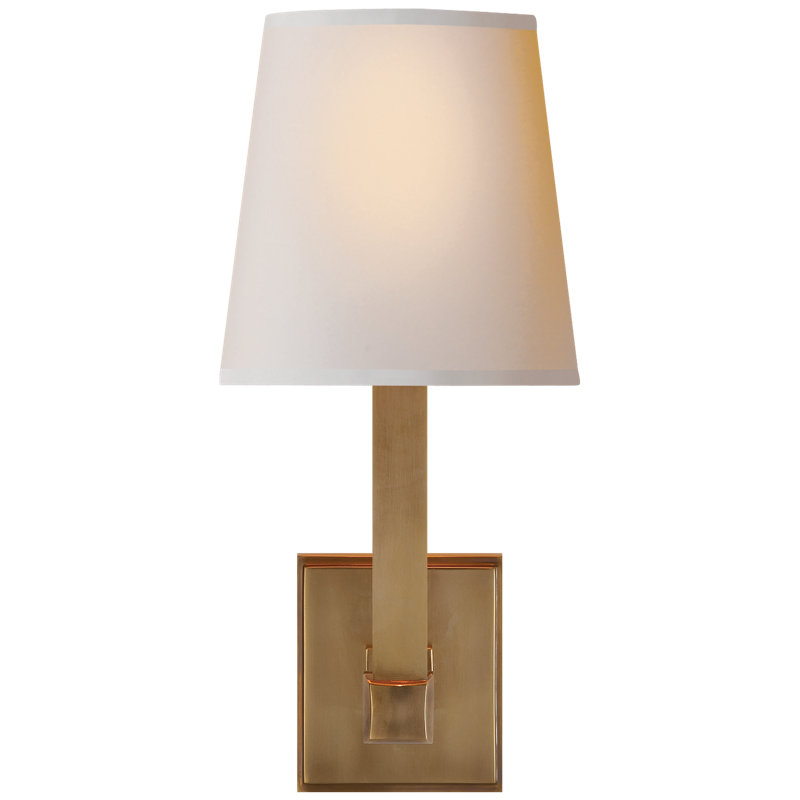 Chapman & Myers Square Tube Single Sconce, Antique Nickel, Paper